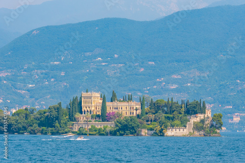 Isola del Garda island with Villa borghese in Italy photo