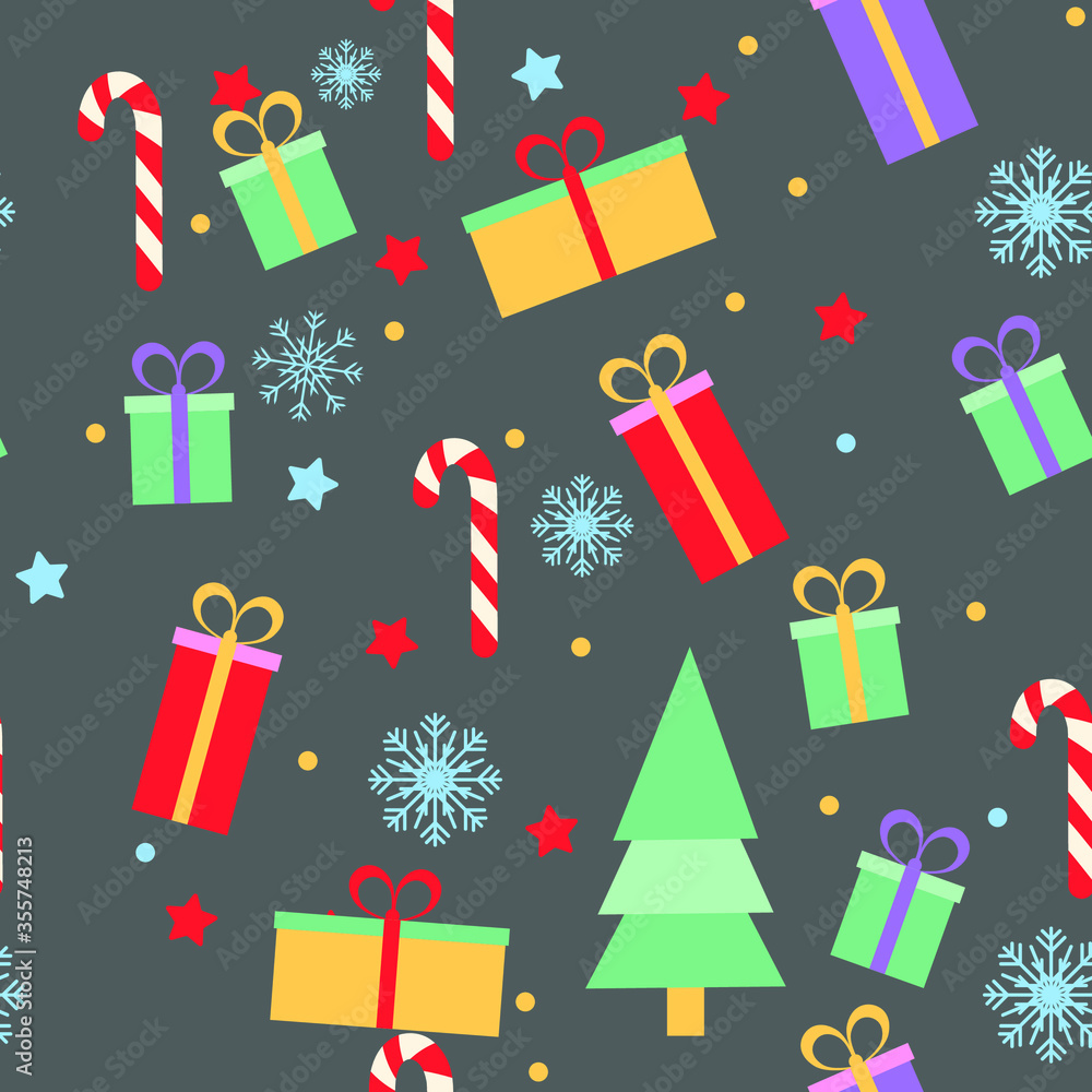 Cute christmas elements seamless pattern background
