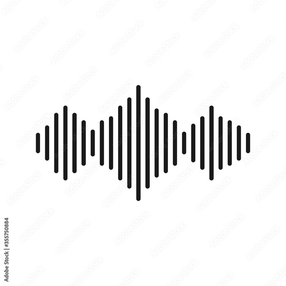 Sound wave icon vector illustration isolated on white Sound wave icon vector illustration isolated on white