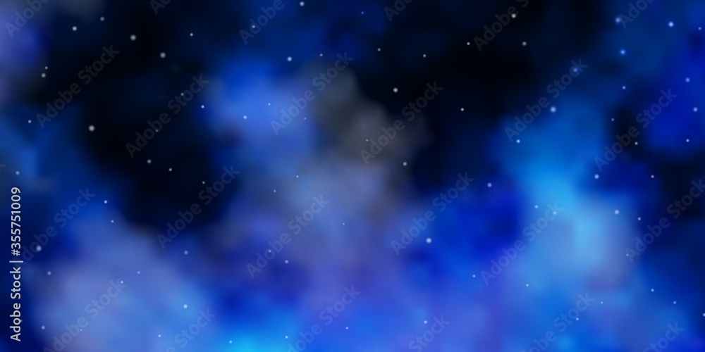 Fototapeta premium Light BLUE vector background with small and big stars. Decorative illustration with stars on abstract template. Theme for cell phones.