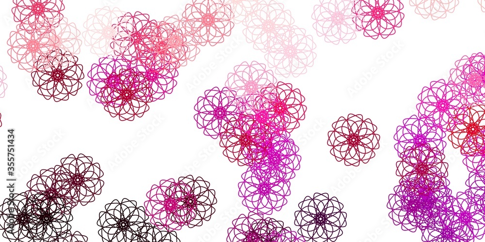 Light Pink vector doodle pattern with flowers. Light Pink vector doodle pattern with flowers.