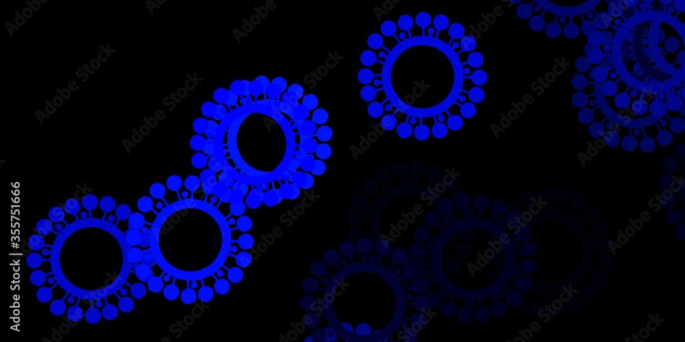 Dark blue vector template with flu signs. Dark blue vector template with flu signs.