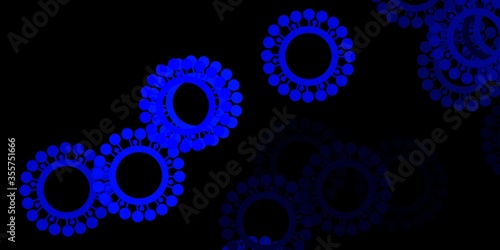 Dark blue vector template with flu signs.