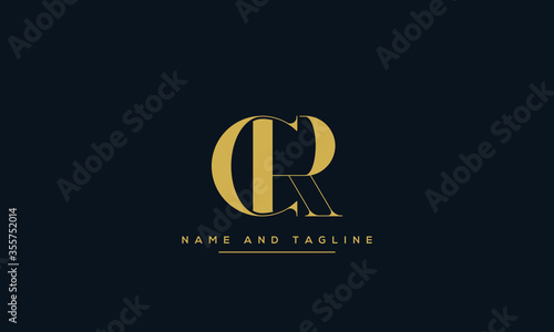 alphabet letters monogram icon logo CR or RC