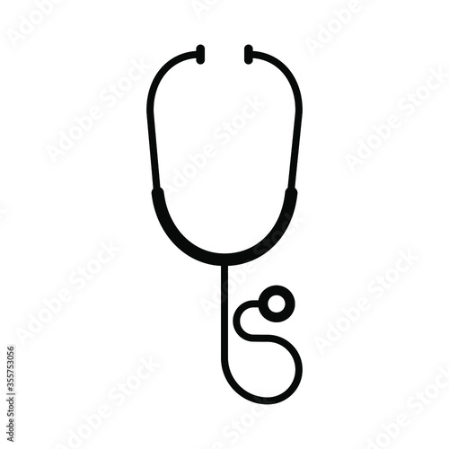 Stethoscope icon doctors medical diagnose equipment symbol black vector illustration