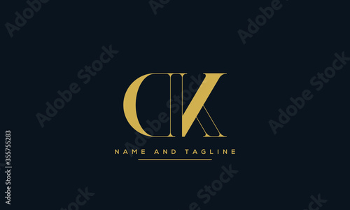 alphabet letters monogram icon logo DK or KD