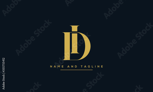 alphabet letters monogram icon logo DI or ID