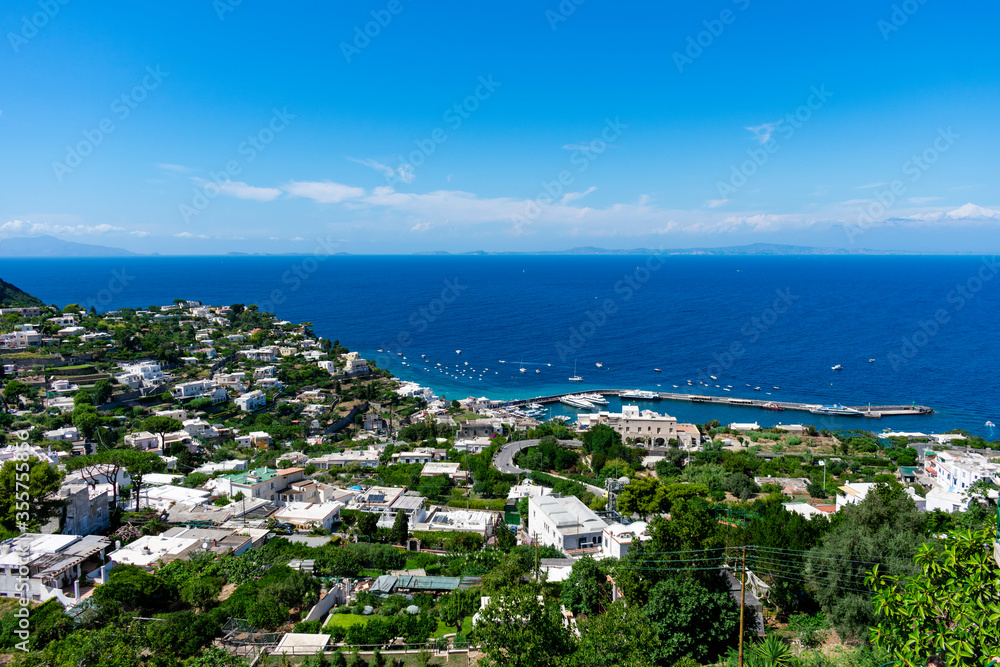 Italy, Campania, Marina Grande di Capri - 14 August 2019 - View of Marina Grande di Capri and the Tyrrhenian sea