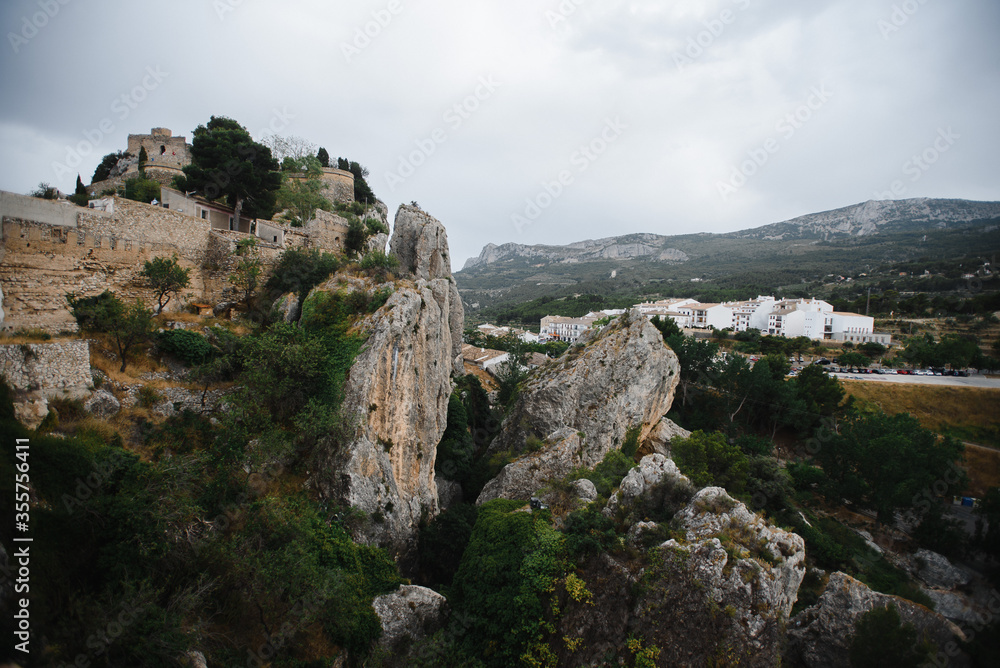 Ancient stone houses in the mountains. Photography of old stone houses high in the mountains