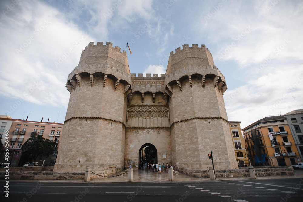 Spanish medieval castle. photography of the Facade of a medieval castle