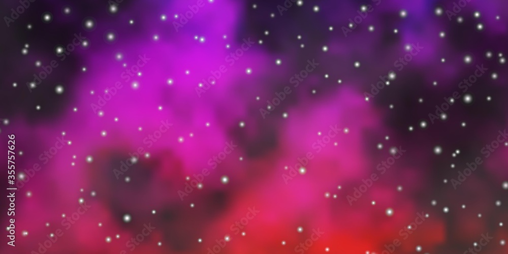 Dark Pink, Yellow vector background with colorful stars. Decorative illustration with stars on abstract template. Pattern for new year ad, booklets.