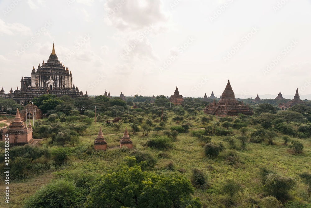 Pagodas stupas and temples of Bagan in Myanmar, Burma