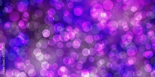 Light Purple vector layout with circle shapes. Modern abstract illustration with colorful circle shapes. New template for a brand book.