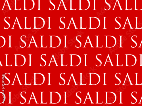 scritta saldi in bianco su sfondo rosso