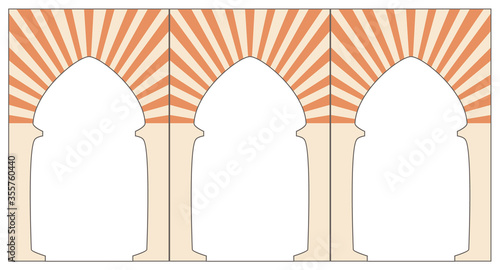Iclamic architecture decoration. Vintage arc. Arabic design. Simple vector icon. Graphic illustration photo