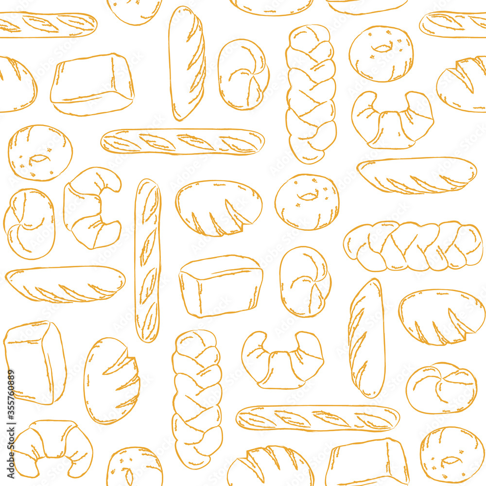 strejke Peru Kostbar Vector. fresh bake bread seamless pattern. Bakery texture print. packaging,  wrapping paper, bakery accessories. Seamless wallpaper background Stock  Vector | Adobe Stock