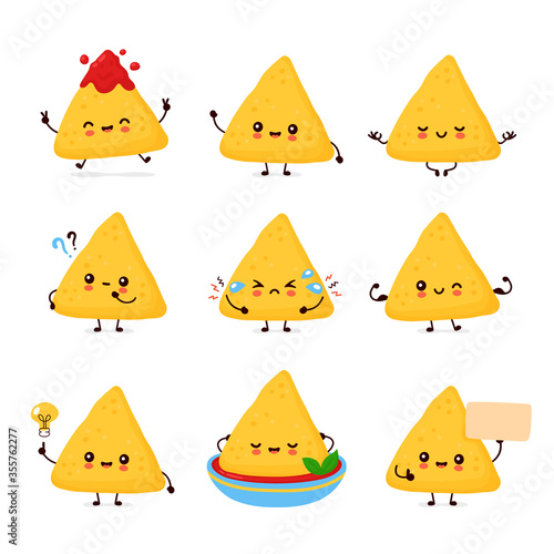 Cute happy funny nachos set collection photo