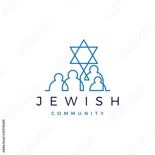 jewish community people family logo vector icon illustration