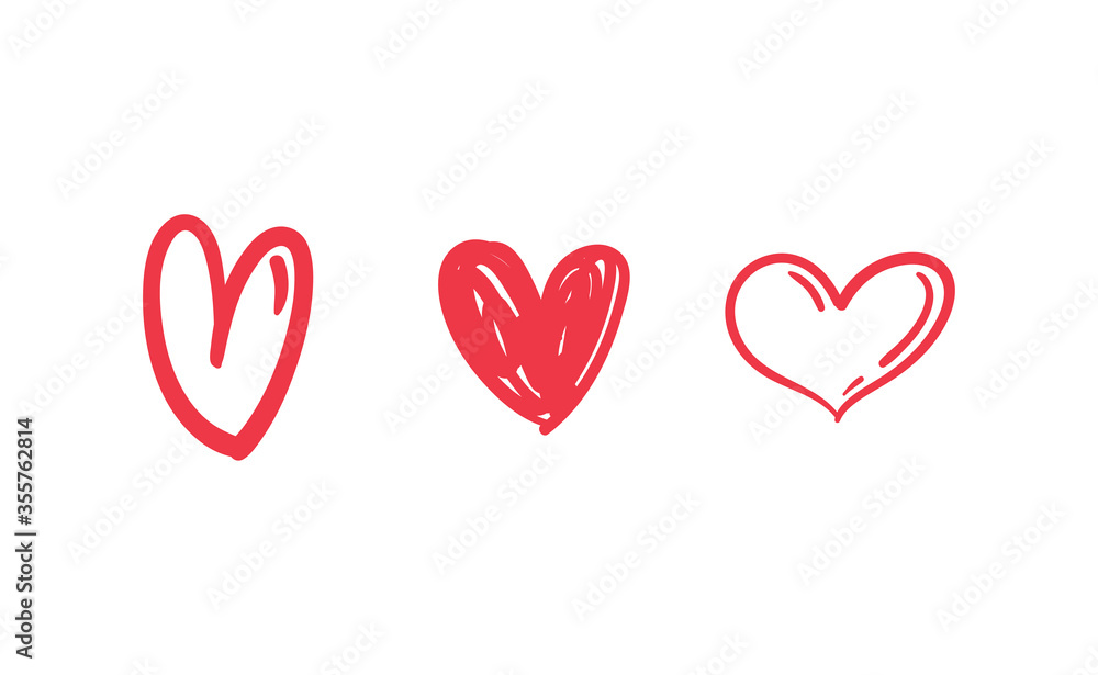 Heart doodles set. Collection of hand drawn hearts for valentine's day design or wedding card invitation. Heart doodles set. Collection of hand drawn hearts for valentine's day design or wedding card invitation.