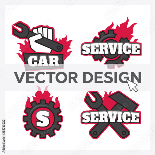 Automotive Car Logo Template Design. Garage logo set