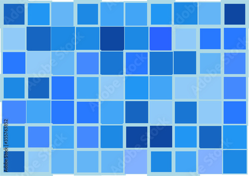 blue tile mosaic background with blue strokes in different sizes