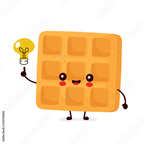 Cute happy funny belgian waffle