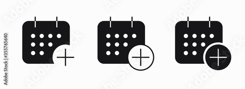 Сalendar with plus line vector minimalistic icon. Date symbol. Appointment day icon for web design. Modern flat organizer icon for app design. Business meeting sign minimal flat linear icons