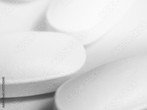 Macro photo of oval pills