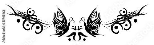 black butterfly tattoo illustration in vector format 