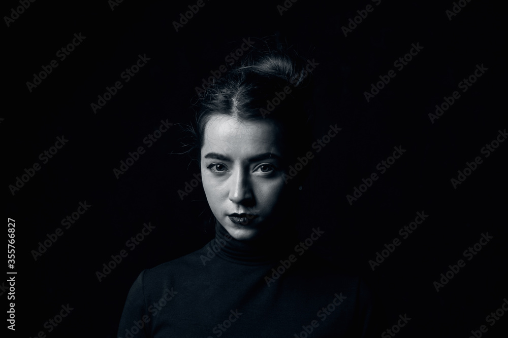 Studio session with young girl in low light conditions Studio session with young girl in low light conditions