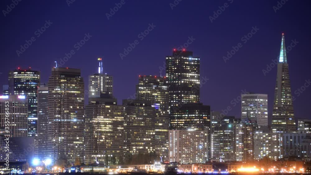 San Francisco Skyline from Treasure Island Time Lapse Cityscape California USA San Francisco Skyline from Treasure Island Time Lapse Cityscape California USA