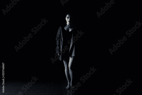 Studio session with young girl in low light conditions