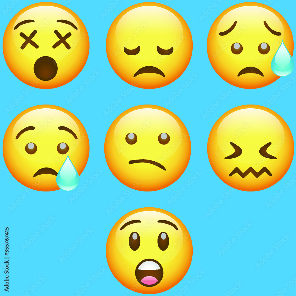 Fototapeta premium high quality vector round yellow cartoon bubble emoticons comment social media chat comment reactions