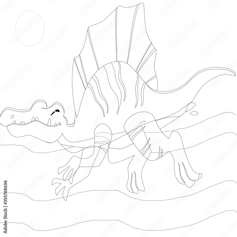 Dinosaur Brachiosaurus Suitable For Any Of Graphic Design Project Such As Coloring Book And Education