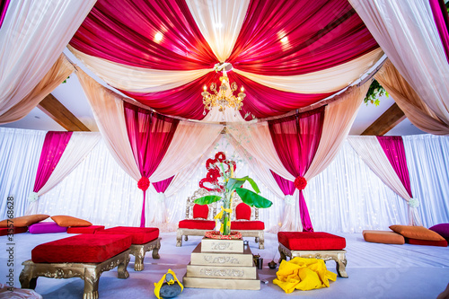Indian Hindu Wedding Ceremony Interiors, Decorations, Mandap