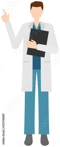 Vector image of a doctor in in the white coat