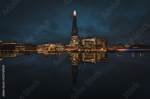 Bright night skyline of London Bridge City