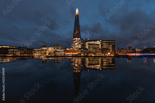 Bright night skyline of London Bridge City