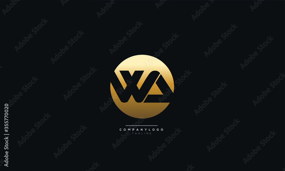 WA Letter Logo Alphabet Design Icon Vector Symbol WA Letter Logo Alphabet Design Icon Vector Symbol