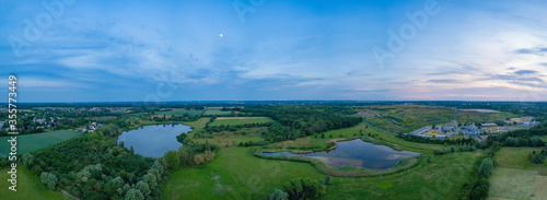 Panoramic sunset drone landscapes of Lanstropsee lake in Dortmund © Sergej