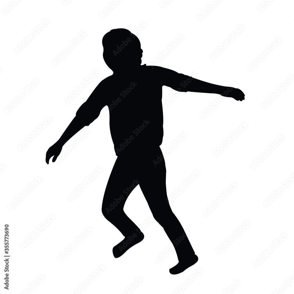 a child jumping body silhouette vector