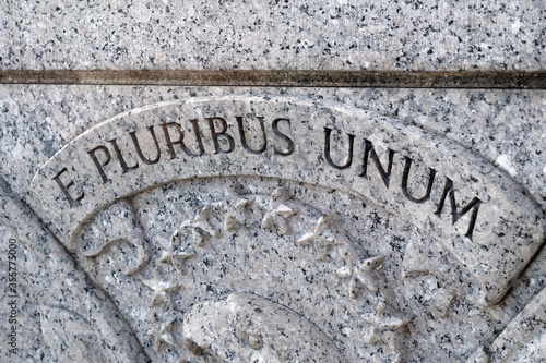 Words E Pluribus Unum on the World War II Memorial, Washington, D.C. photo