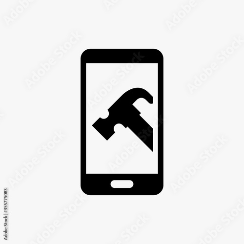 Phone repair icon designed in solid style