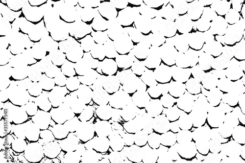 Light grunge texture outlines round stones. Monochrome natural background of small semicircles with spots, noise and grain. Overlay template. Vector illustration