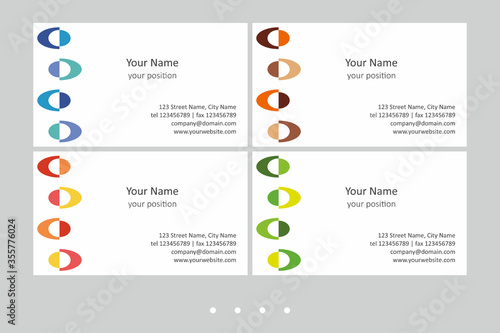 Set of simple multicolor business card templates.