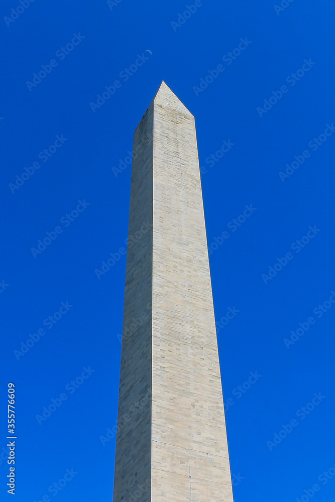 Washington Monument With deep blue sky behind it.