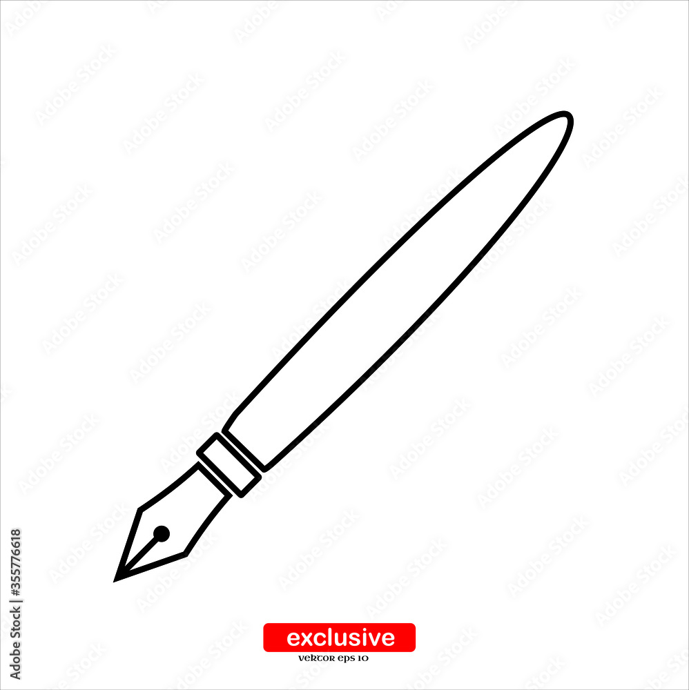 ink pen icon.Flat design style vector illustration for graphic and web design. ink pen icon.Flat design style vector illustration for graphic and web design.