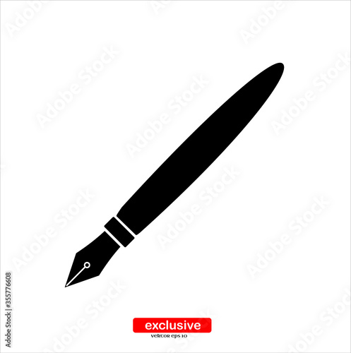 ink pen icon.Flat design style vector illustration for graphic and web design.