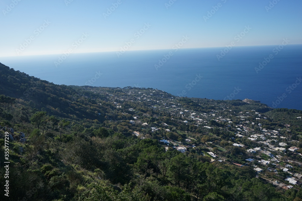 Landscape of Capri Island with beautiful coastline, Blue Grotto, in Naples, Italy	
