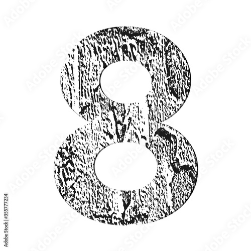 3D NUMBER MADE OF BLACK AND WHITE ABSTRACT TEXTURE : 8 EIGHT